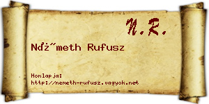 Németh Rufusz névjegykártya